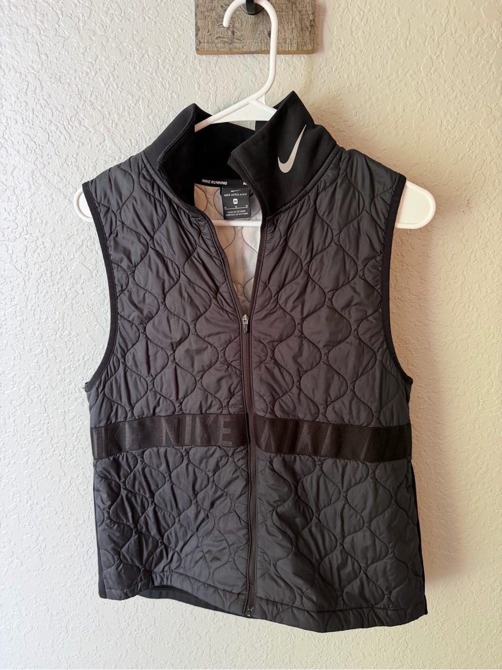 Nike Black Quilted Women's Vest with Branded Waistband